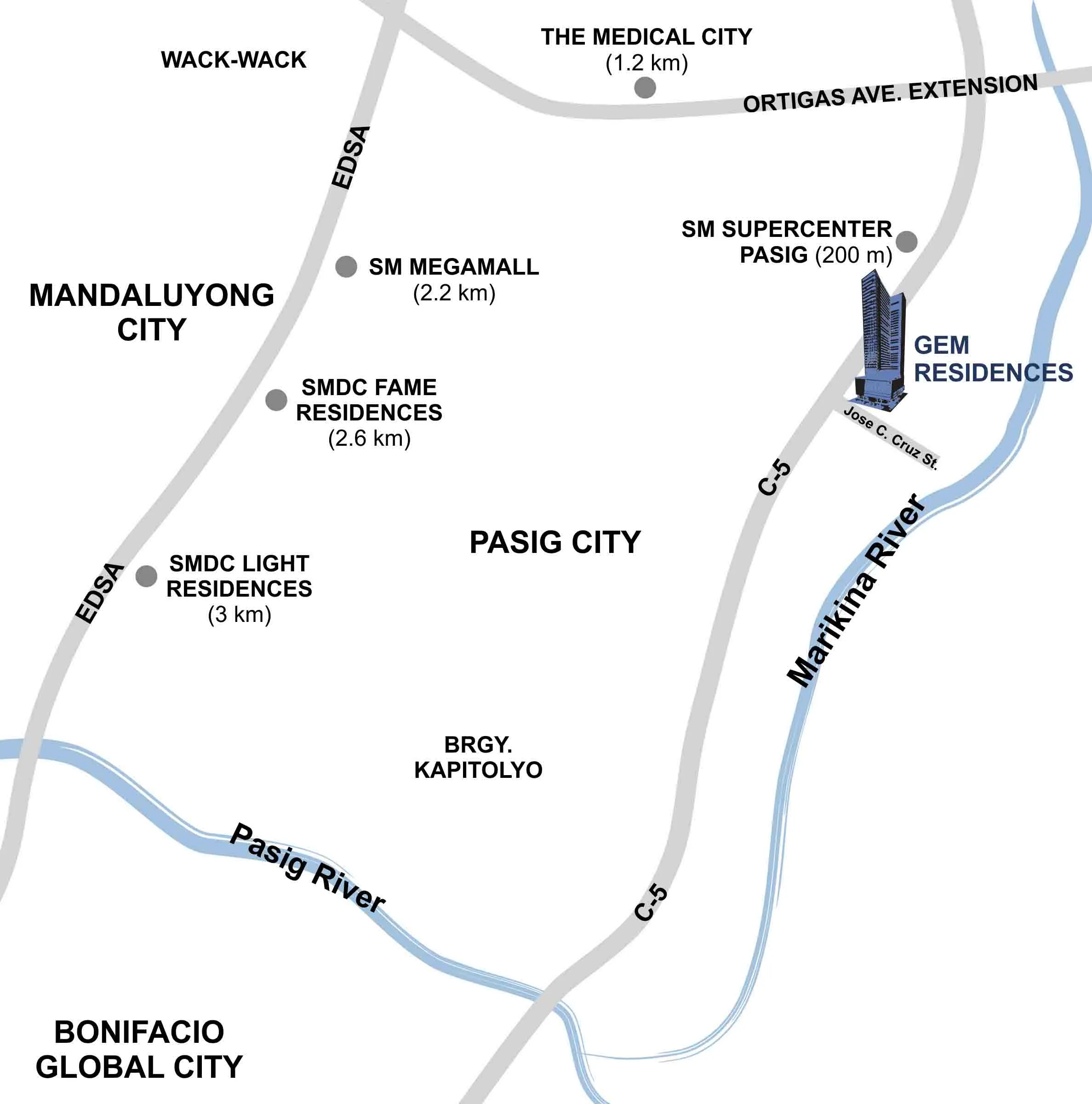 Gem Residences Vicinity Map