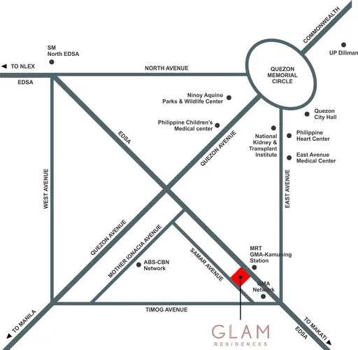 Glam Residences Vicinity Map